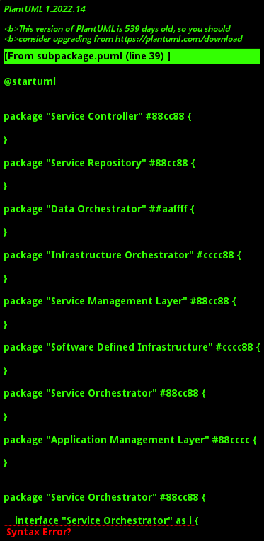 Sub Package Diagram